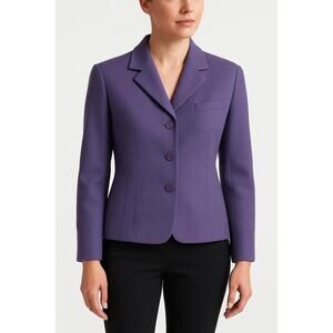 Harvé Benard by Benard Holtzman Purple‎ 3Button Notched Lapel Blazer Petite 10P